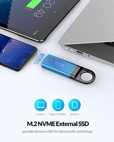 ORICO 128GB Mini M. 2 NVME Prijenosni SSD Vanjski ssd Hard disk do 940 MB / s s podrškom za 3D NAND / USB 3.1 Gen 2 Type C za Mac laptop,