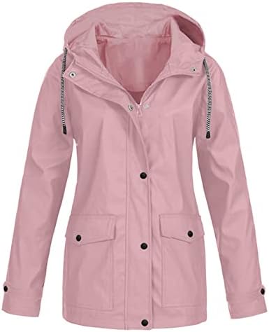 Nokmopo Zimski kaputi za žene Žene čvrste trake za kišnu jakna Outdoor Plus kabanica s kaputionicom vjetrom