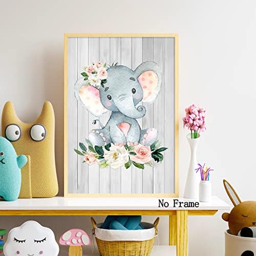 Slon platno zidna umjetnost za dječju sobu slatke slike životinja slon beba umjetničko djelo za djecu platno plakat za bebe životinja