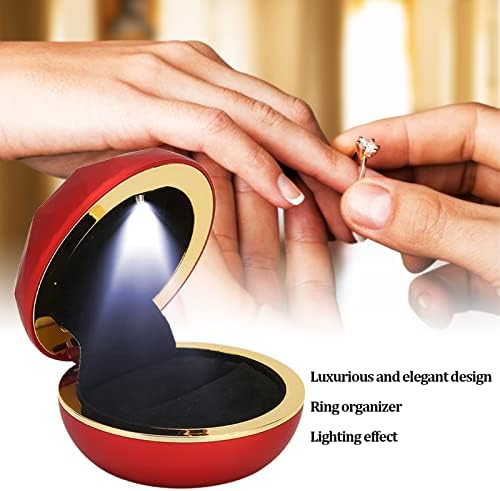 Yosoo nakit poklon kutija s LED svjetlom, okrugli prstenasti kutija s LED svjetlom, oblik nakita zaslon poklon kutija za pohranu za
