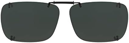 Dioptrijska kopča za sunčane naočale, polarizirana pravokutna, Crna, 56 mm