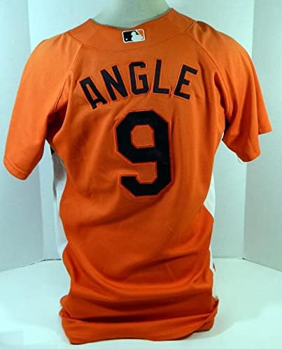 2007-08 Baltimore Orioles Matt Angle 9 Igra Korištena narančastog Jersey BP ext St 44 546 - Igra se koristio MLB dresovi
