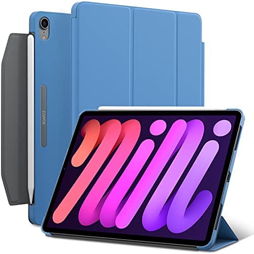 iPad Mini 6 8,3-inčni futrola, Roartz Blue Slim Fit Smart gumeno presvučena folija, tvrdi pokrivač, lagana svjetla i spavanje držač