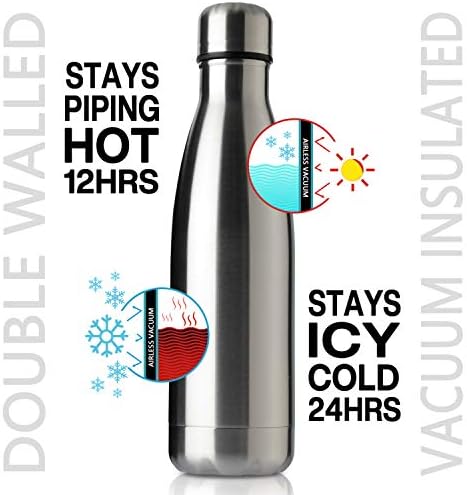 Meway 17oz Sportska boca vode 12 pakiranje Vakuum izolirani od nehrđajućeg čelika Sportska boca s dvostrukim zidnim bocama u obliku