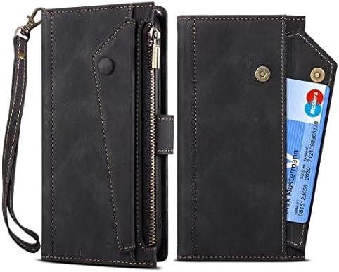 LBYZCASE Torbica-novčanik za iPhone Pro 11, flip-folio, luksuzna kožna torbica za telefon sa blokadom RFID džep na zip, remen za ručni