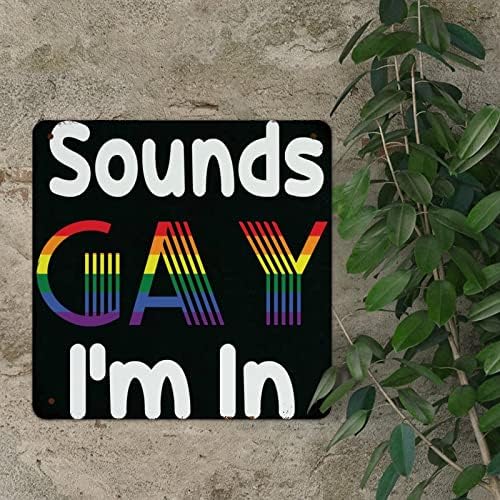 Zvuči gay Upravljaj se Rainbow Metal Sign Equality LGBTQ gay ponos lezbijski metalni znak Rainbow Metal Sig Metal Zidni znak Rustikalna