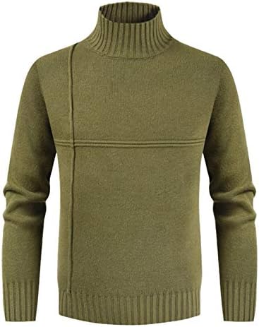 ADSSDQ Radna proljetna tunika bluze s dugim rukavima Muška modna bluza Strething Solid Color Turtleneck Cotton Slim Fit