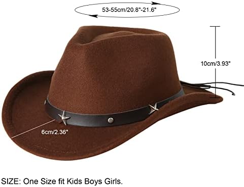 Jastore Kids Girls Boys Western kaubojski kaubojski šešir s kopčama s kopčom Fedora šešir