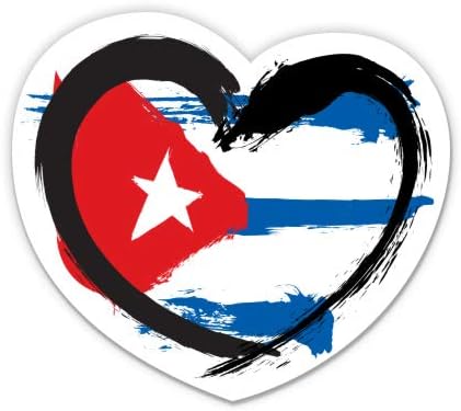 Kuba Heart kubanska zastava Bandera Cubana - 7 vinilna naljepnica - za automobilski laptop i -pad - vodootporna naljepnica
