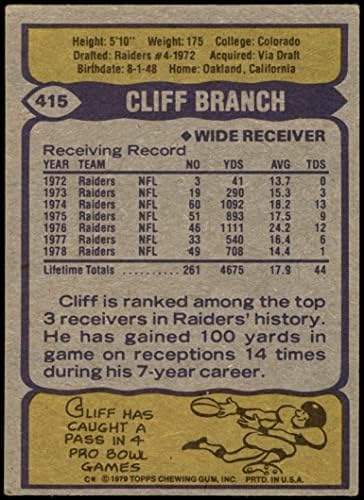 1979 Topps 415 Cliff Branch Oakland Raiders VG Raiders Colorado