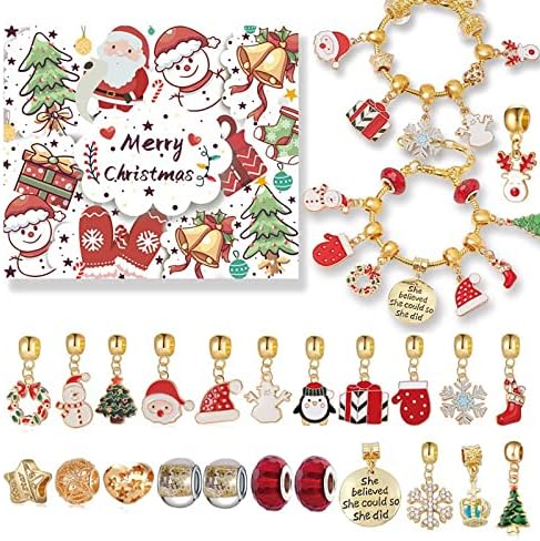 2022 božićno odbrojavanje Adventski kalendar 2023 s modnom narukvicom uradi sam ogrlica privjesci nakit Adventski kalendari Božićni