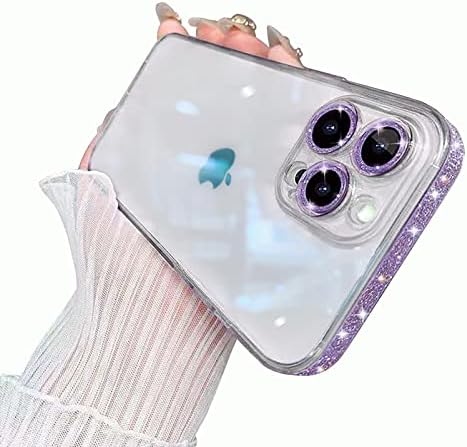 Eiyikof Kompatibilan s iPhoneom 13 Pro Max 6.7 Clear Cleas Cleas For Women Girls Luksuzni bling sjajni Sparkle Camera Zaštita Objektiva