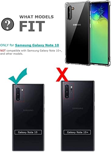 Kiomy Samsung Galaxy Note 10 Case Diamond Clear s hibridnim anti -žutim dizajnom tvrdog PC -a stražnje školjke i TPU -a podignut zaštitni