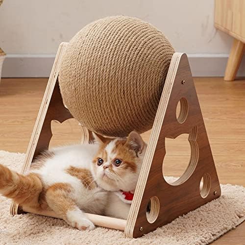 Mačka ogrebotina igračka kugla ugrađena u zvono prirodno sisal mačka ogrebotina rotirajuća kugla mačka ogrebotina za mačke mačiće interaktivno