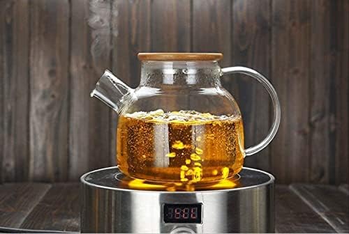 Moderni čajni čajnik 1000 ml veliki kapacitet prozirni toplinski otporan na visoki borosilikatni stakleni čaj lonac s filtriranjem
