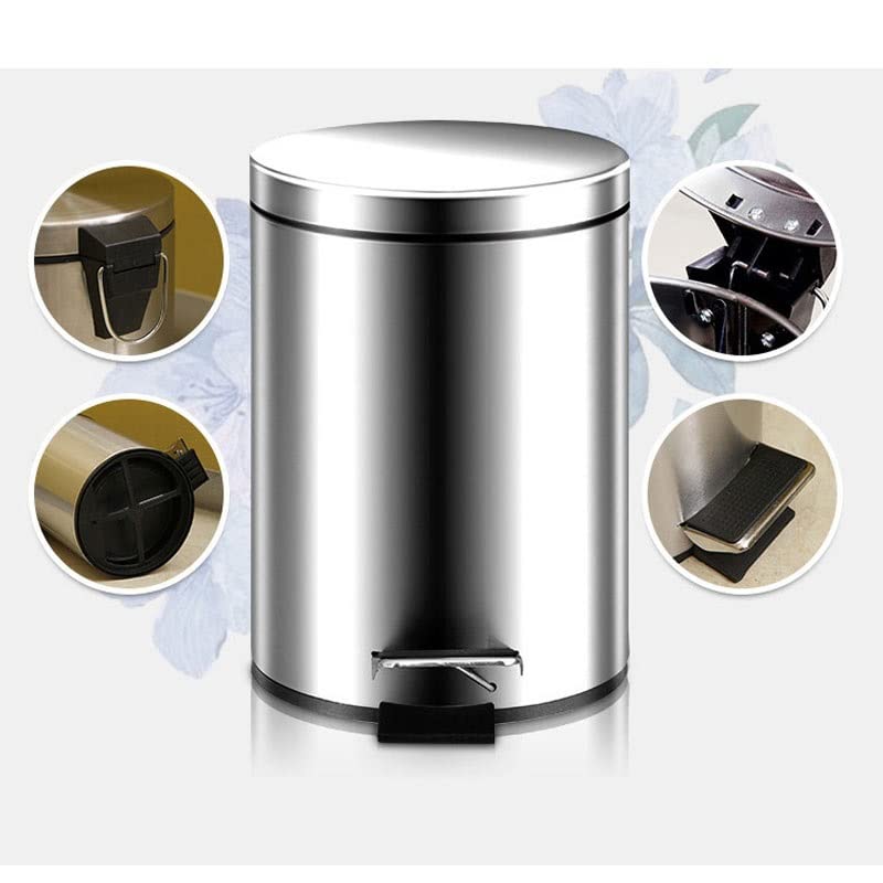 Genigw okrugla kupaonica kuhinja od nehrđajućeg čelika smeće može okružiti meko zatvorenu četkanu kantu za smeće od nehrđajućeg čelika