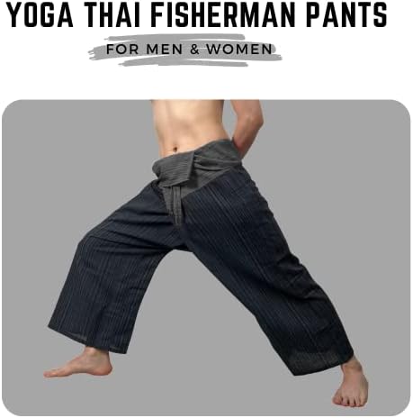 Sumalee - 2 tona tajlandske ribarske hlače za muškarce i žene hlače savršene za jogu, borilačke vještine, gusar, srednjovjekovni, japanski