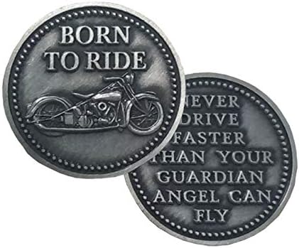Motociklistički novčić rođen za vožnju pewtera