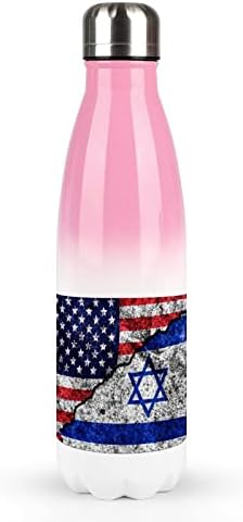 SAD i Izrael na ispucanom 17oz sportskoj bočici vode od nehrđajućeg čelika Vakuum izolirani oblik Cola Oblik za višekratnu upotrebu