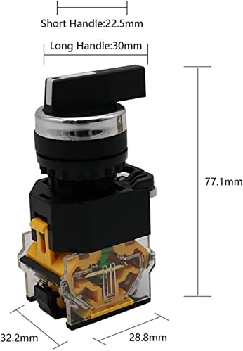 Tintag 22 mm Selector gumba rotacijski prekidač zasun momentalno 2no 1no1nc 2 3 Položaj DPST 10A 400V prekidač napajanja Uključeno/OFF