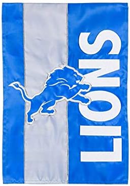Team Sports America NFL Detroit Lions vezeni logotip Applique Garden zastava, 12,5 x 18 inča unutarnji vanjski dvostrani dekor za nogometne