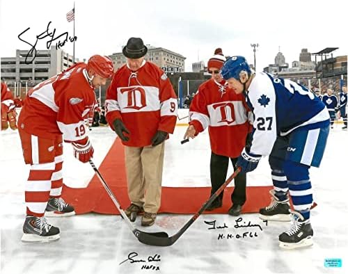 Gordie Howe, Ted Lindsay i Steve Yzerman Autographid 16x20 Fotografija - 31.12.2013.