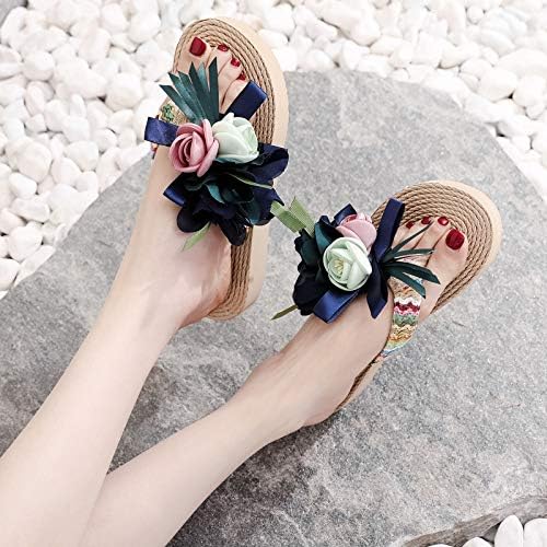Slipper plaža tkanje doma cvjetovi sandale sandale flip-flops cipele prozračne ravne papuča s brzom sušenjem sandala za žene ženske