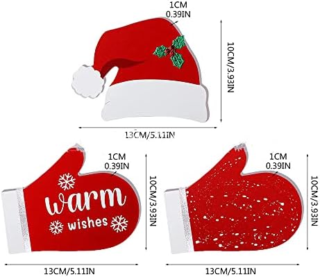 3 kom. Božićni višeslojni dekor pladnja šešir rukavice dekor seoske kuće Božićni ukras kuhinje Božićni ukrasi za Božićni blagdanski