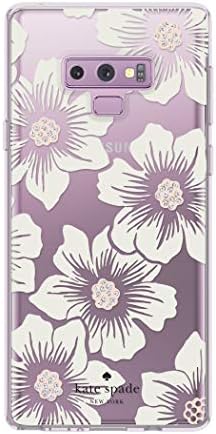 Kate Spade Njujorški obrambeni tvrdi slučaj za Samsung Galaxy Note9 - Hollyhock Floral Clear/Kream s kamenjem