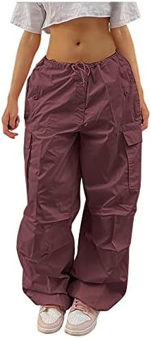 Padobrane hlače za žene teretne hlače Žene vrećaste Y2K, nisko struk, široka noga, opuštene jogger hlače