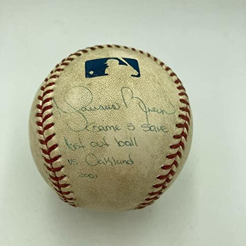 Mariano Rivera 2001 doigravanje Final Out Out Out Save Potpisana igra korištena bejzbol JSA CoA - MLB Autographed Game koristio je