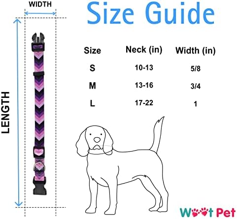 Ovratnik za pse - Slatki ovratnik za pse za male/srednje/velike pse, dječak i djevojčice, ovratnici za pse, mekani podesivi, geometrijsko