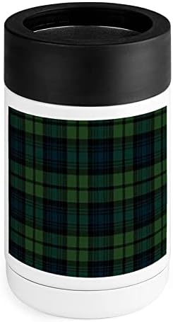 Škotska tartana karirana hladnjaka šalica od nehrđajućeg čelika izolirana Can Coolers držač nosača s poklopcima za žene darovi muškarci