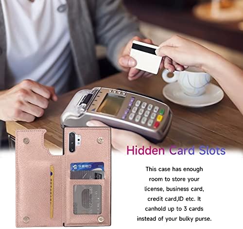 Kompatibilan sa Samsung Galaxy Note 10 Plus Torbica Glaxay Note10 + 5G s kožnim držačem kreditne kartice, magnetne stražnjem pokrovu,