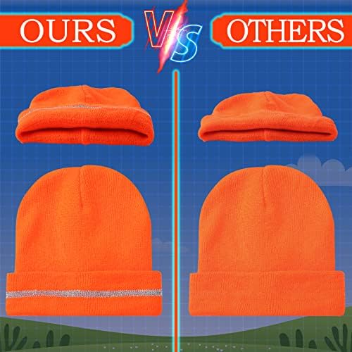 12 PCS odraslih reflektivnih pletenih narančastih šešira topli zimski šeširi šešira za glavu za planinarenje za muškarce žene koje