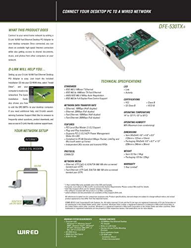 D-LINK DFE-530TX+ 10/100 Adapter za radnu površinu Ethernet