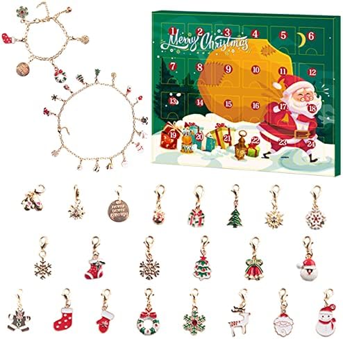 Božićni adventski kalendar za djevojčice 2022 narukvica i ogrlica s božićnim odbrojavanjem za djecu Božićni kalendar odbrojavanja za