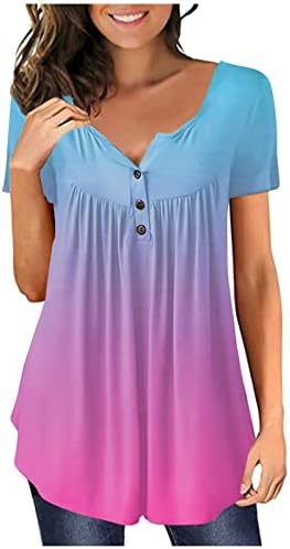 Plus veličine vrhovi za žene labave fit tunike Žene ljetni vrhovi Slatki vintage majice s kratkim rukavima Y2K cvjetni odmor bluze