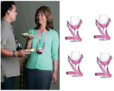 Ogrlica s držačem za čaše za vino - set od 4 komada od