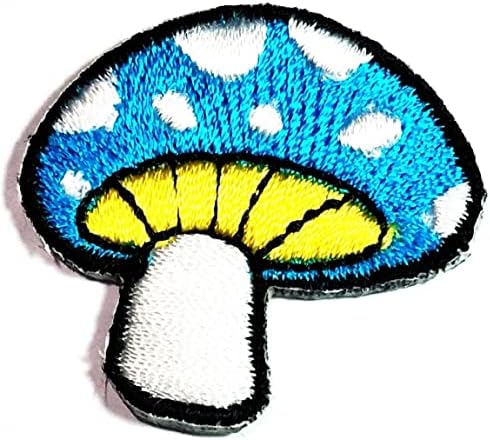 _ Mini gljiva plava crtana zakrpa gljive slatka naljepnica obrt zakrpe _ aplikacija vezena zakrpa glačalom na zakrpi amblem odjeća