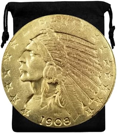 Kocreat Kopija 1908-S Indian Head Eagle Pet dolara Zlato Coin-Replica USA SUVENTIR COIN LOKERKI COIN HOBO COIN COIN MORGAN DOLLO