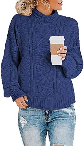 FRAGARN labavi džemperi za žene, ženska ležerna kornjača s dugim rukavima Kretanje džemper zimskog jesenskog džempera dugih rukava
