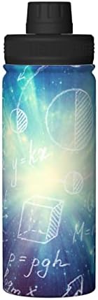 Vodena boca matematika-fizika-formule od 18 oz, vakuum od nehrđajućeg čelika Izolirana široka tikvica s poklopcem za izlijevanje nepropusnog