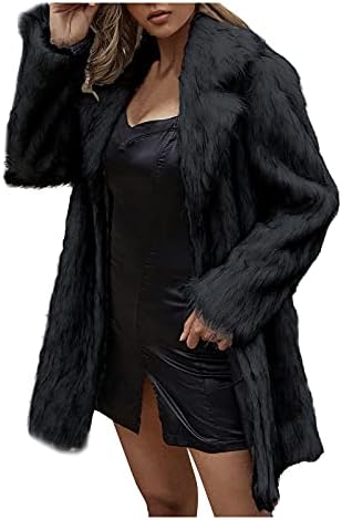 Zimska odjeća za žene Fuzzy Open Front Cardigan kaput Umjetno -trava nadmaše jakne za ženske kapute