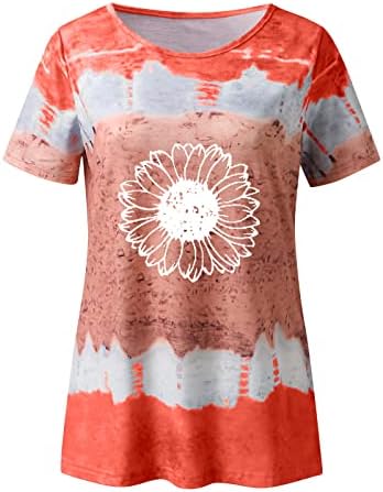 UIKMNH ženska majica bluza Suncokret majice Ljetna košulja s kratkim rukavima