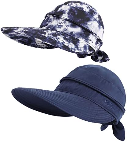 Jednostavnost 2 pakiranje sunčevih šešira za žene UPF 50+ UV Sunce zaštitni kabriolet kavera plaže šešir