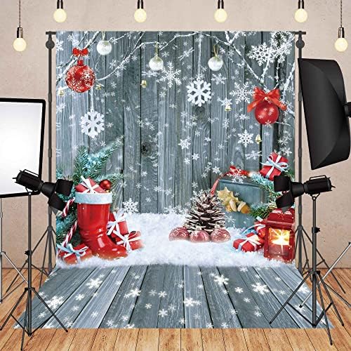 Felortte 8x10ft božićni drveni zidni podni polaz zimska snježna pahuljica dekor fotografiranje pozadina djeca obiteljska praznična