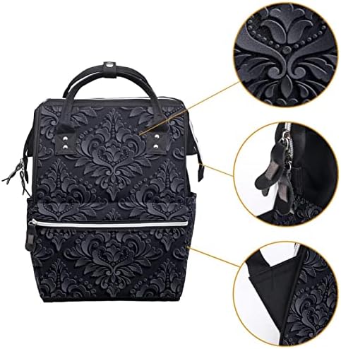Tamni uzorak damaskog elegantnog luksuznog geometrijske teksture pelena ruksak baby pelena pelena vrećice za presvlačenje multi funkcije