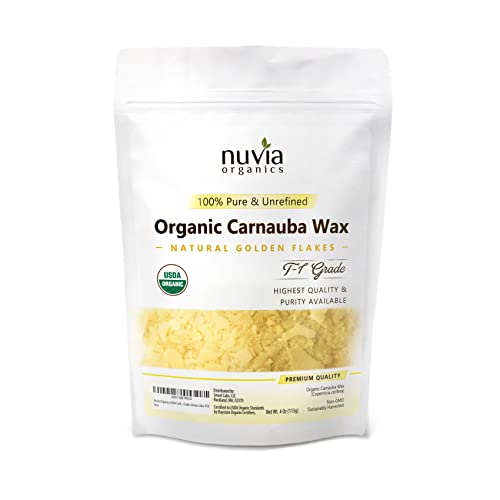 Nuvia Organics Carnauba Wax - USDA certificiran, ne -GMO, vosak na bazi biljnog biljaka; 4oz
